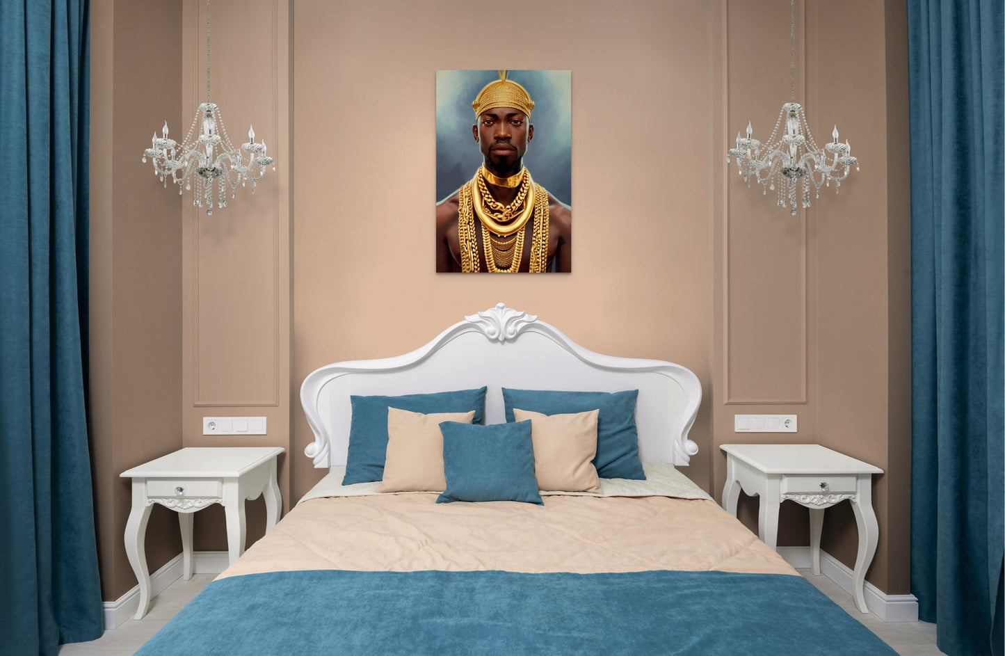KING WANMUNO, African Portrait Canvas Wall Art.
