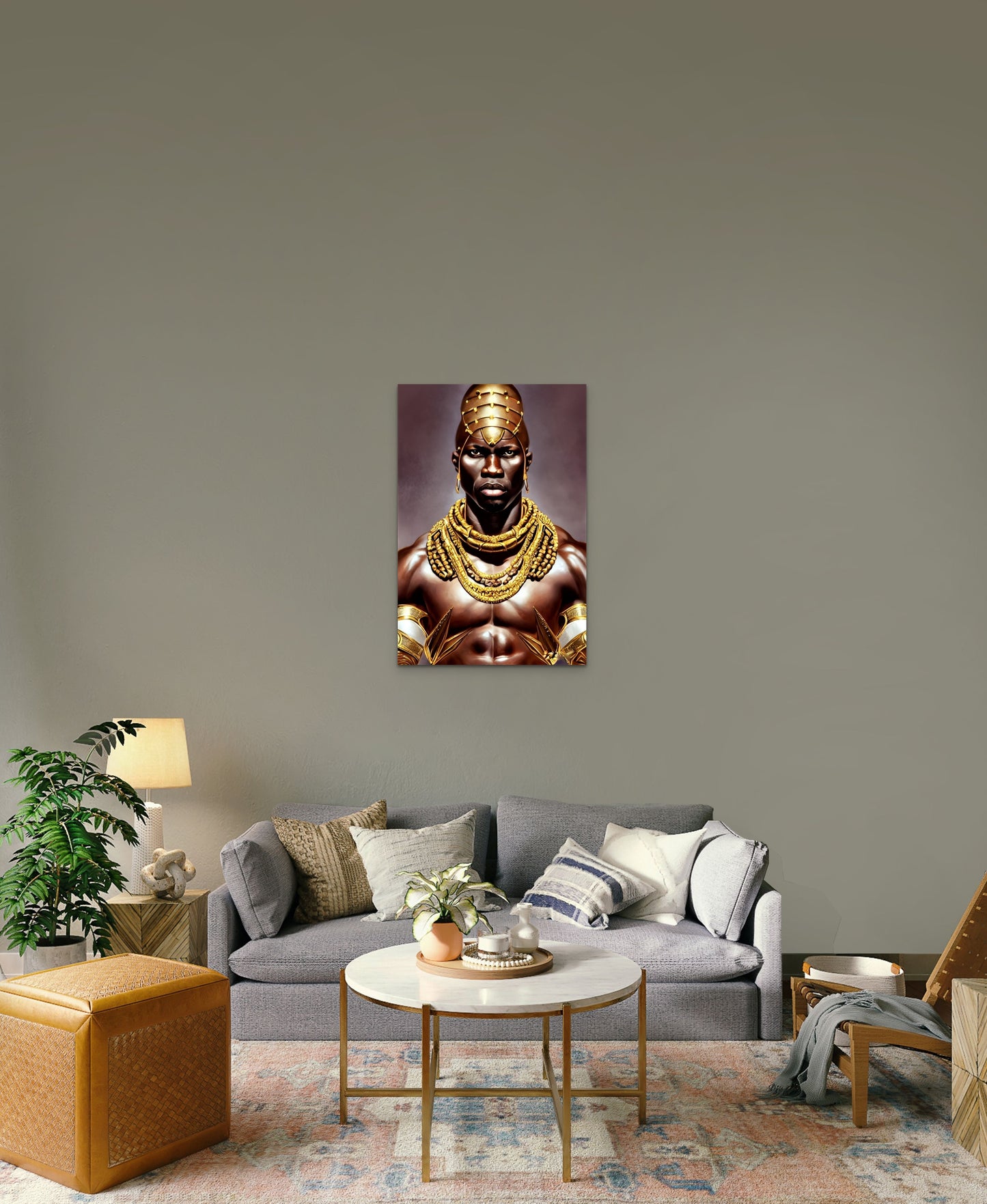 KING GREWDOVO, African Portrait Canvas Wall Art.