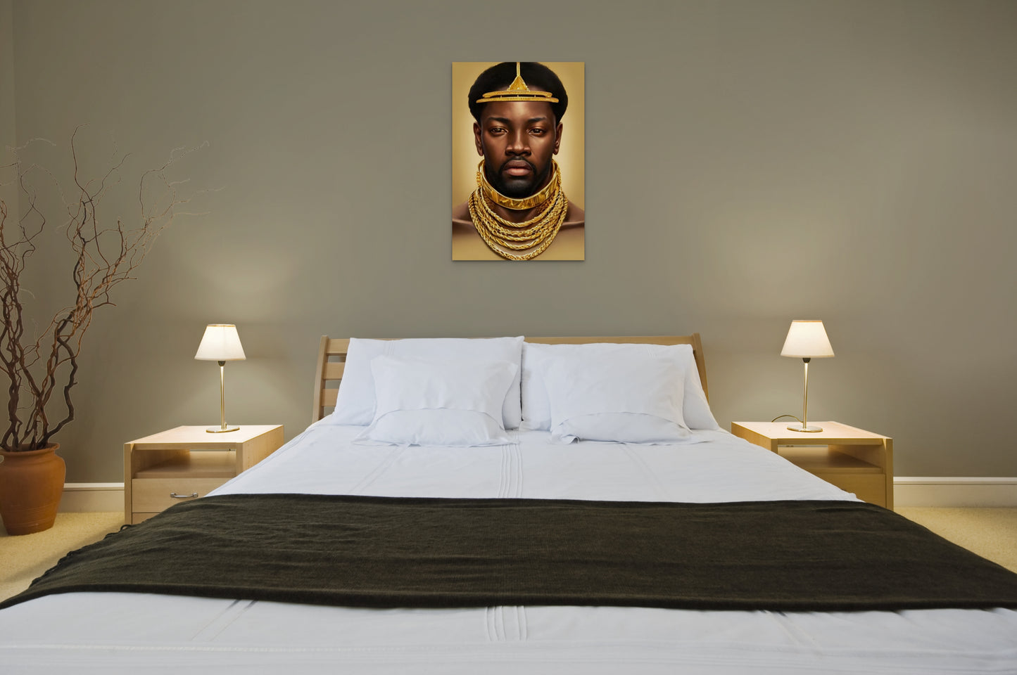 KING LADUNDOUGH, African Portrait Canvas Wall Art.