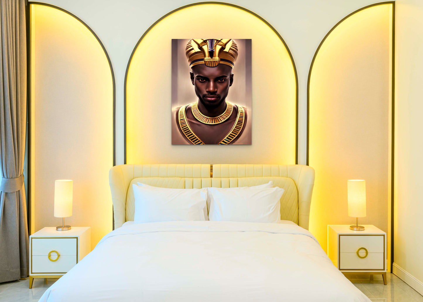 PHAROAH BISHMEE, African Portrait Canvas Wall Art.