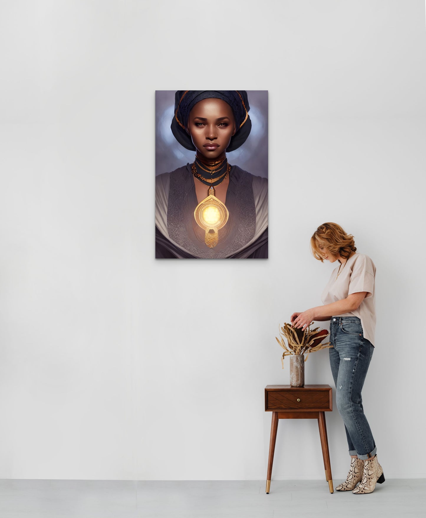 PHAROAH KNEWVIEYA, African Portrait Canvas Wall Art.
