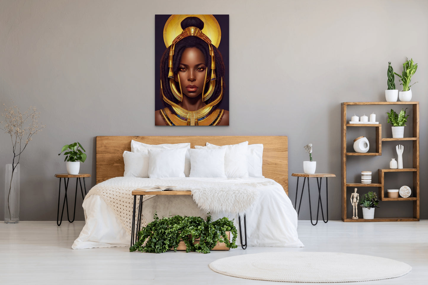 PHAROAH OHLAVA, African Portrait Canvas Wall Art.