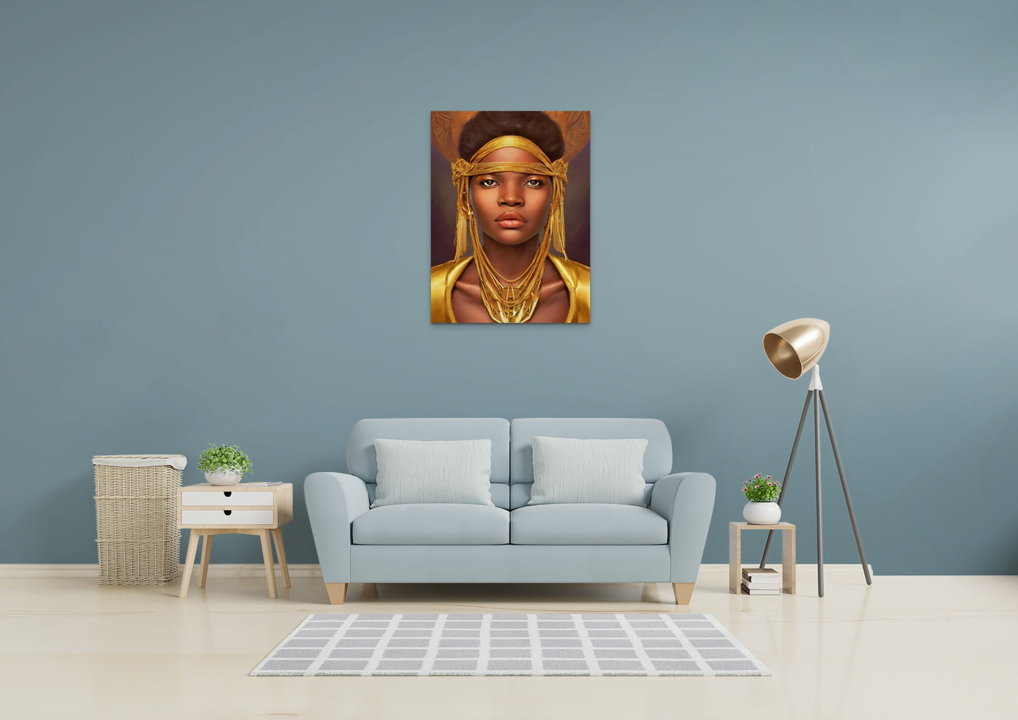 QUEEN AMIRRAH, African Portrait Canvas Wall Art.
