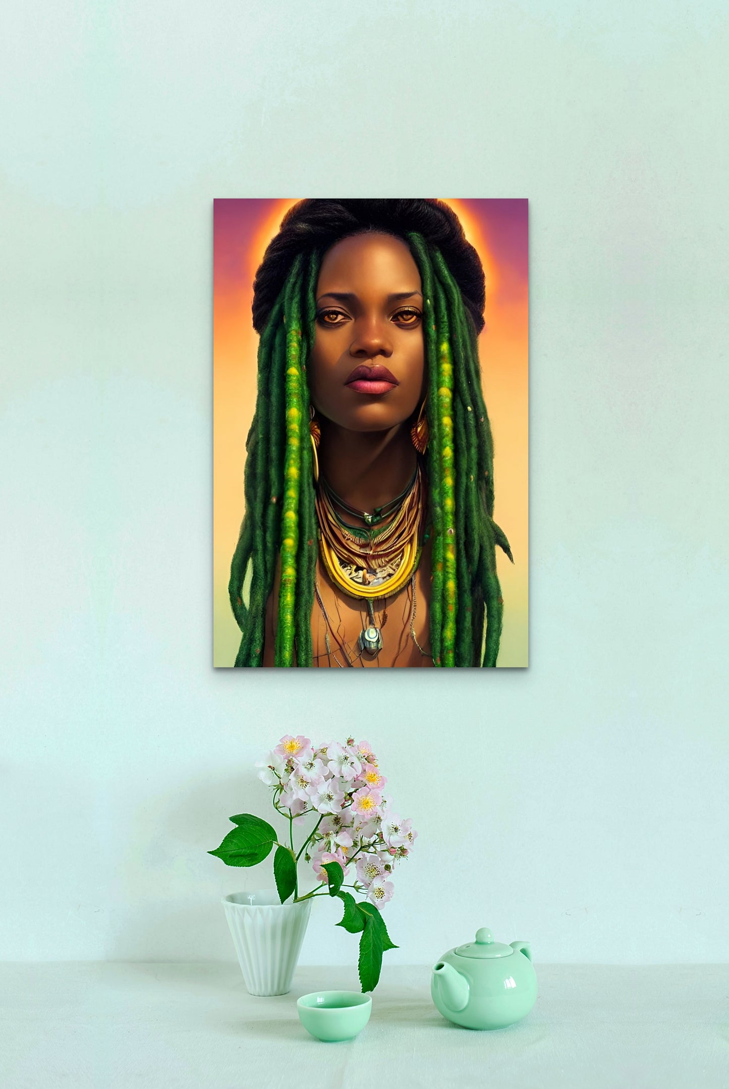 SISTREN KUNAHNEE, African Portrait Canvas Wall Art.
