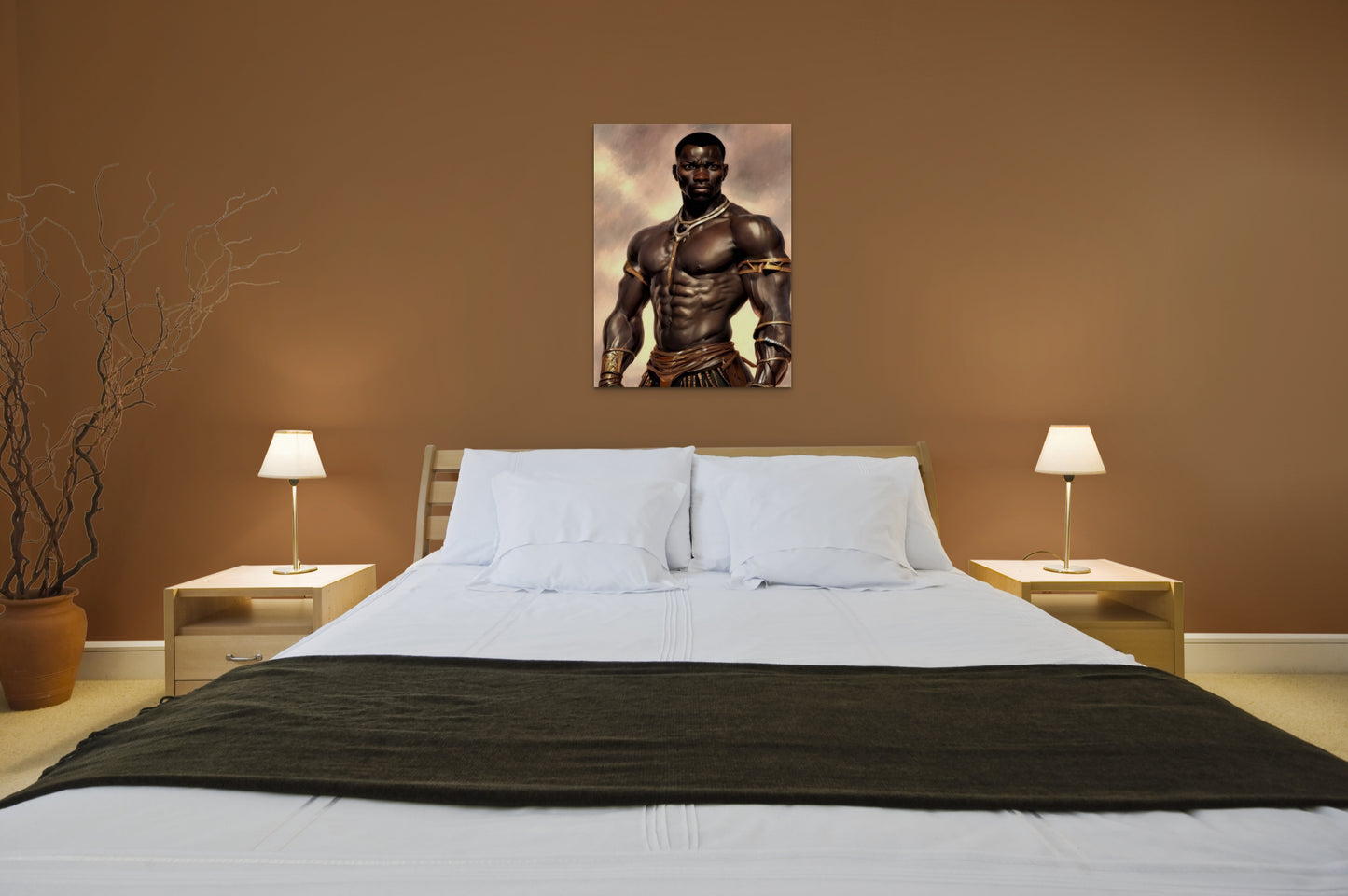 WARRIOR BOWANDA, African Portrait Canvas Wall Art.