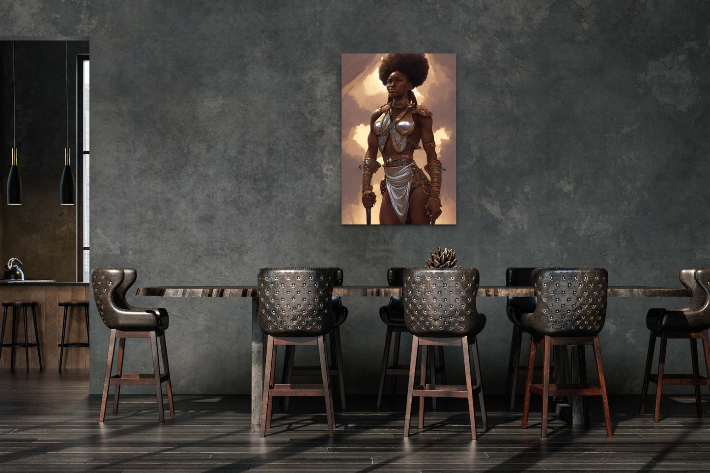 WARRIOR QUANDOONAH, African Portrait Canvas Wall Art.