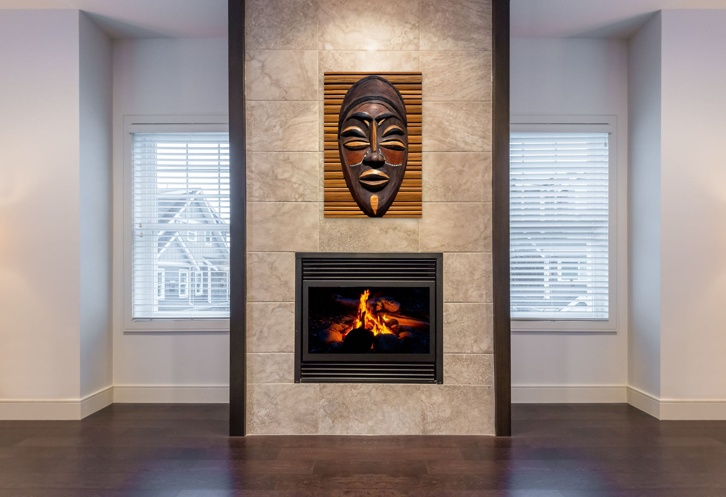 YUNOKI MASK, African Portrait Canvas Wall Art.