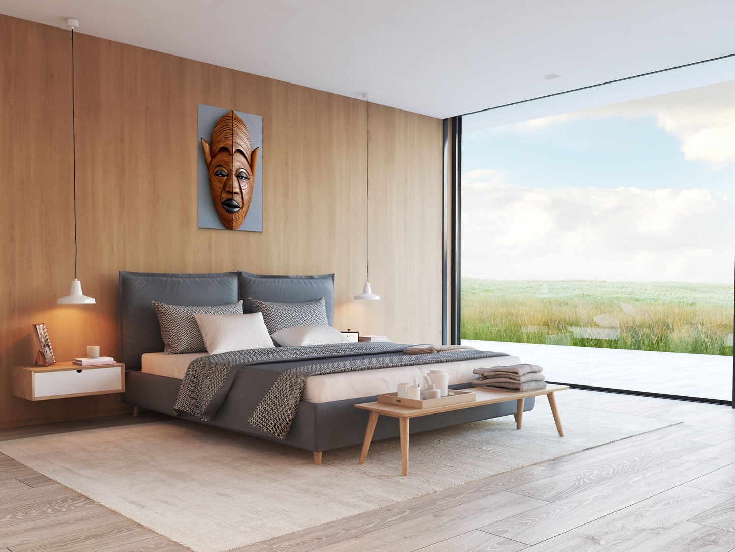 MULAMI MASK, African Portrait Canvas Wall Art.