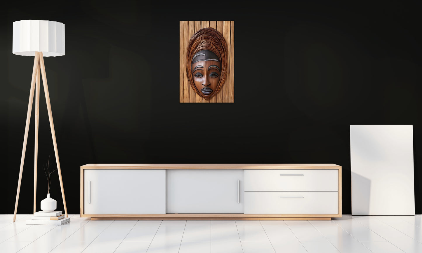 CYWUMAE MASK, African Portrait Canvas Wall Art.
