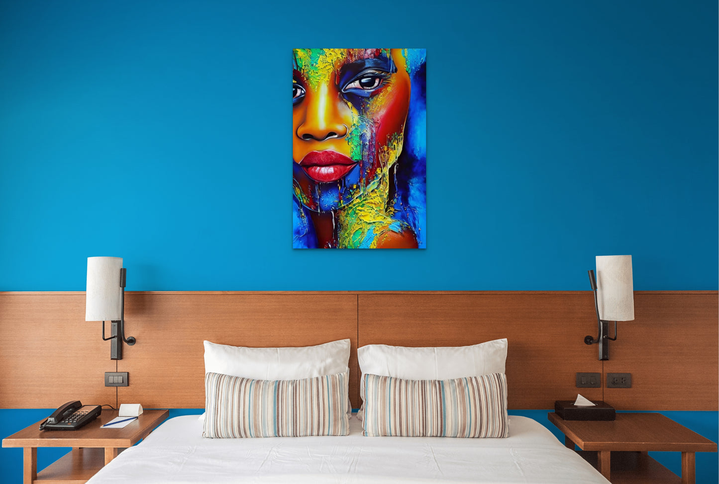 EXEMPLIFY COLOR, African Portrait Canvas Wall Art.