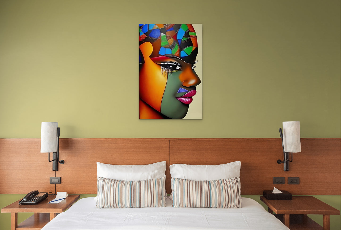 SUCCULENT SHADES, African Portrait Canvas Wall Art.