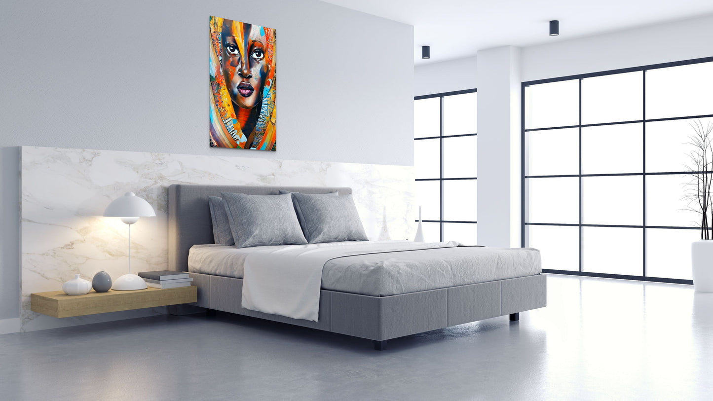 TONES OF THE UNDERTONES, African Portrait Canvas Wall Art.