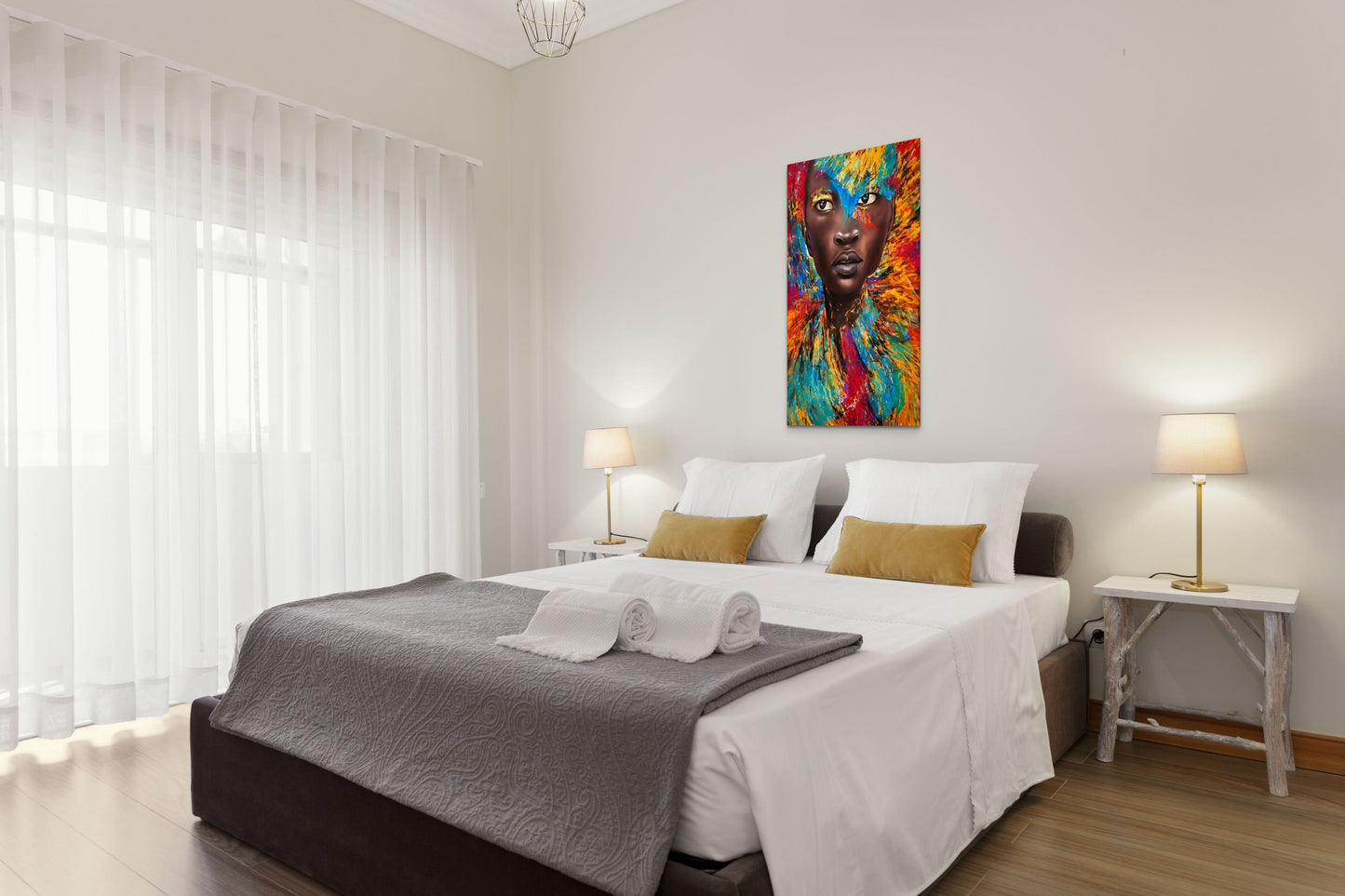 COLOR SURROUNDNESS, African Portrait Canvas Wall Art.