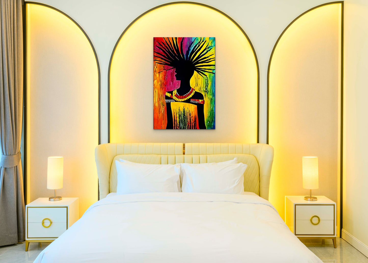 HAIR DAY, African Portrait Canvas Wall Art.