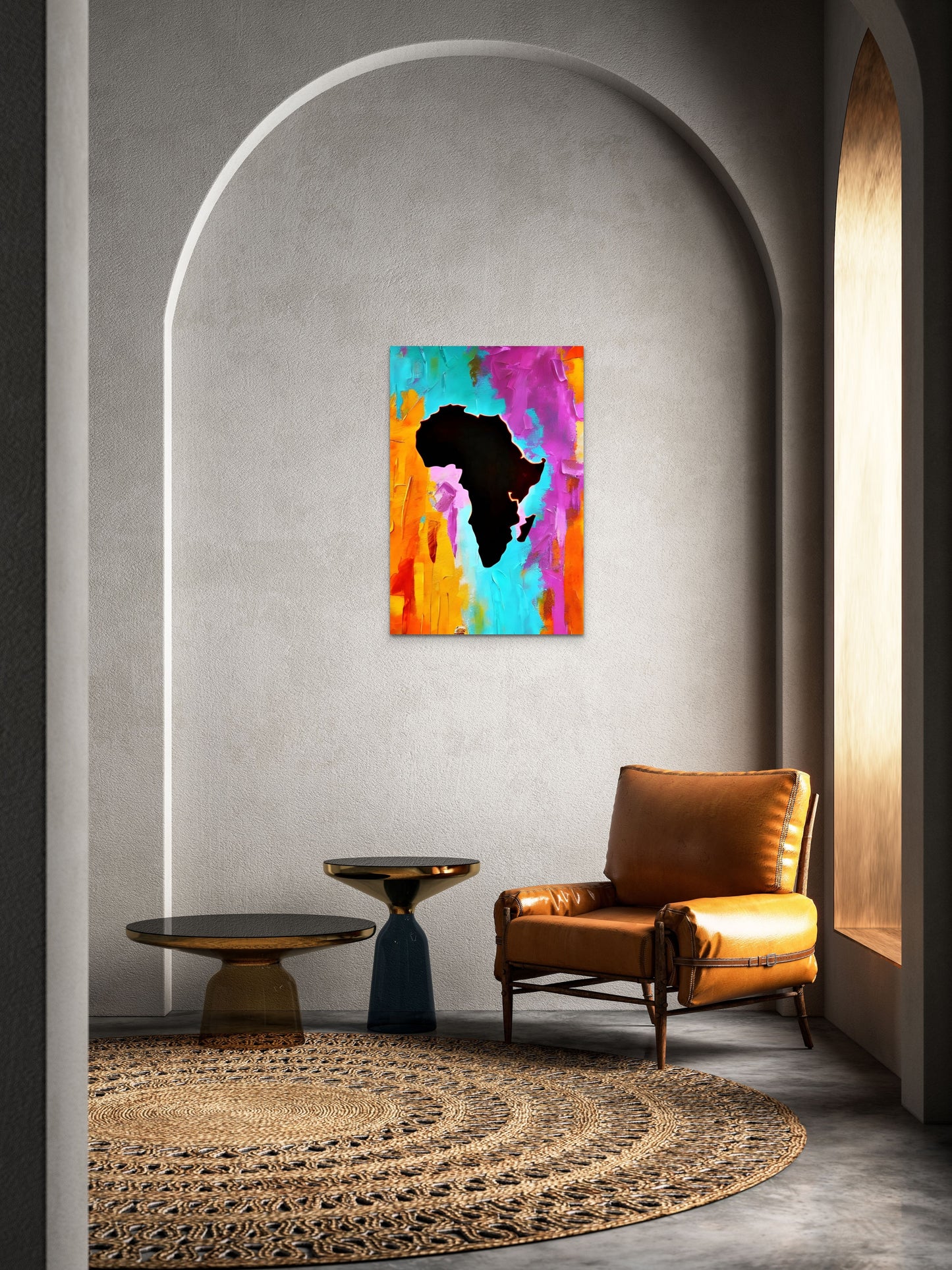 AFRICA AT MIDNIGHT, African Portrait Canvas Wall Art.