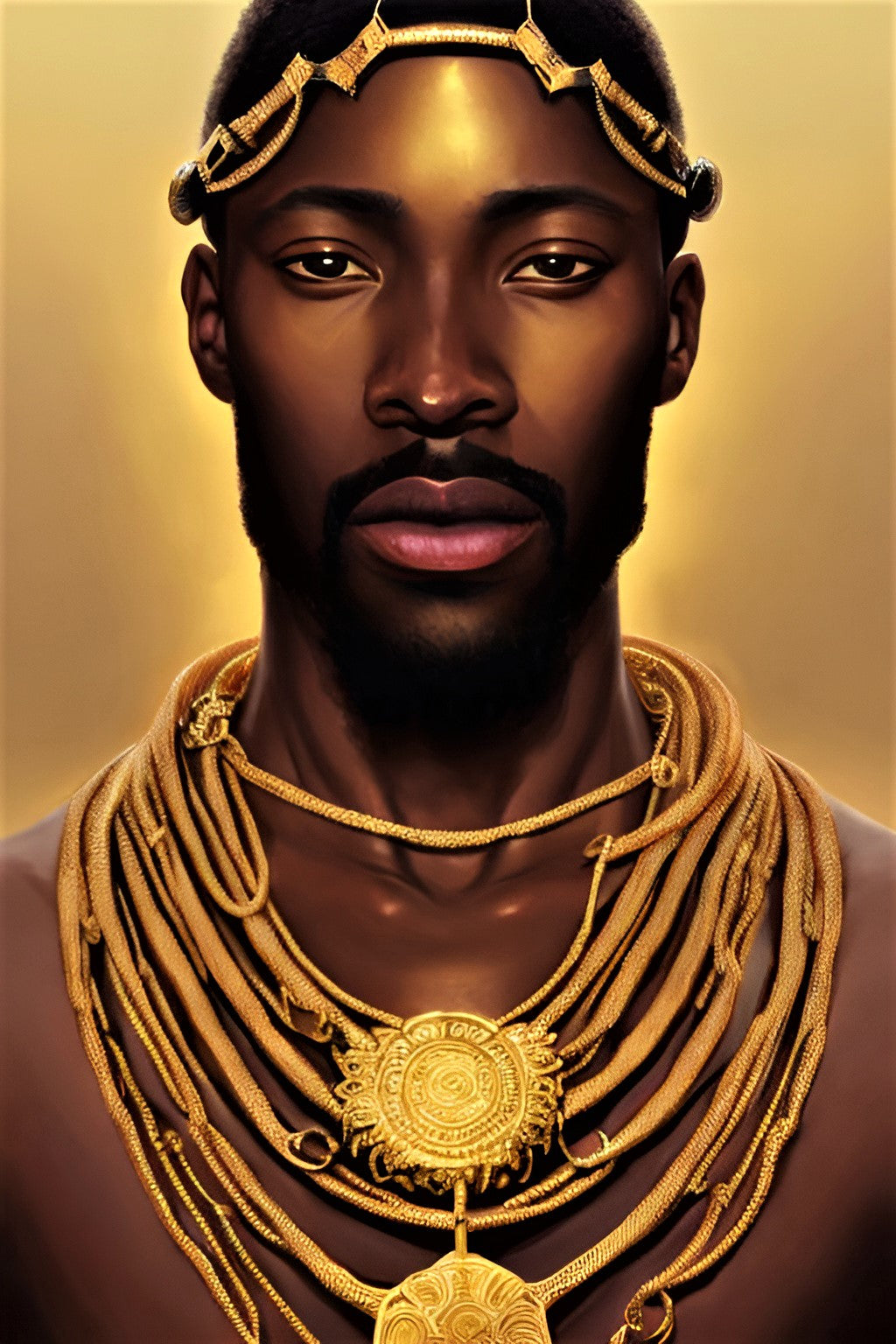 KING GRONNESS, African Portrait Canvas Wall Art.