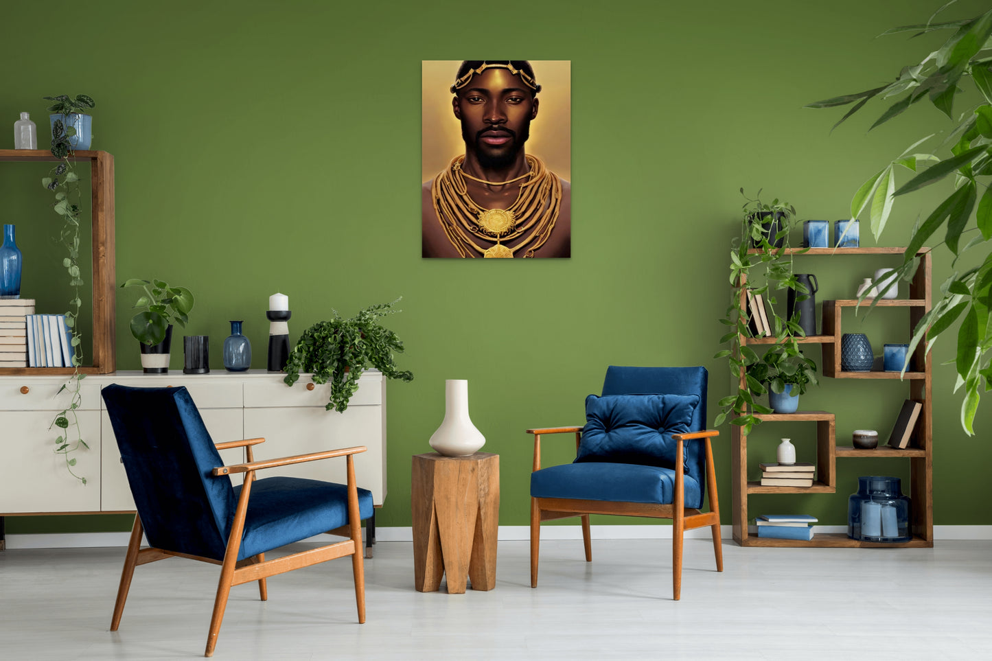 KING GRONNESS, African Portrait Canvas Wall Art.