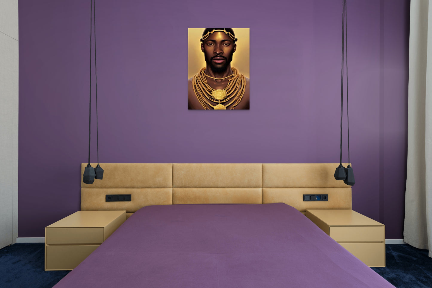 KING GRONNESS, African Portrait Canvas Wall Art.