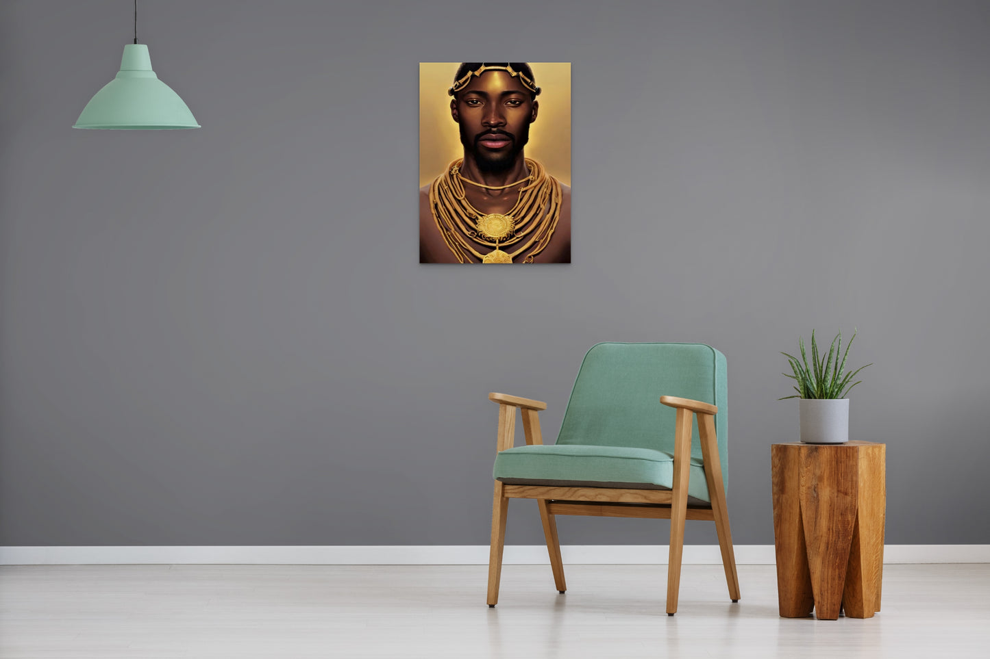 KING GRONNESS, African Portrait Canvas Wall Art.