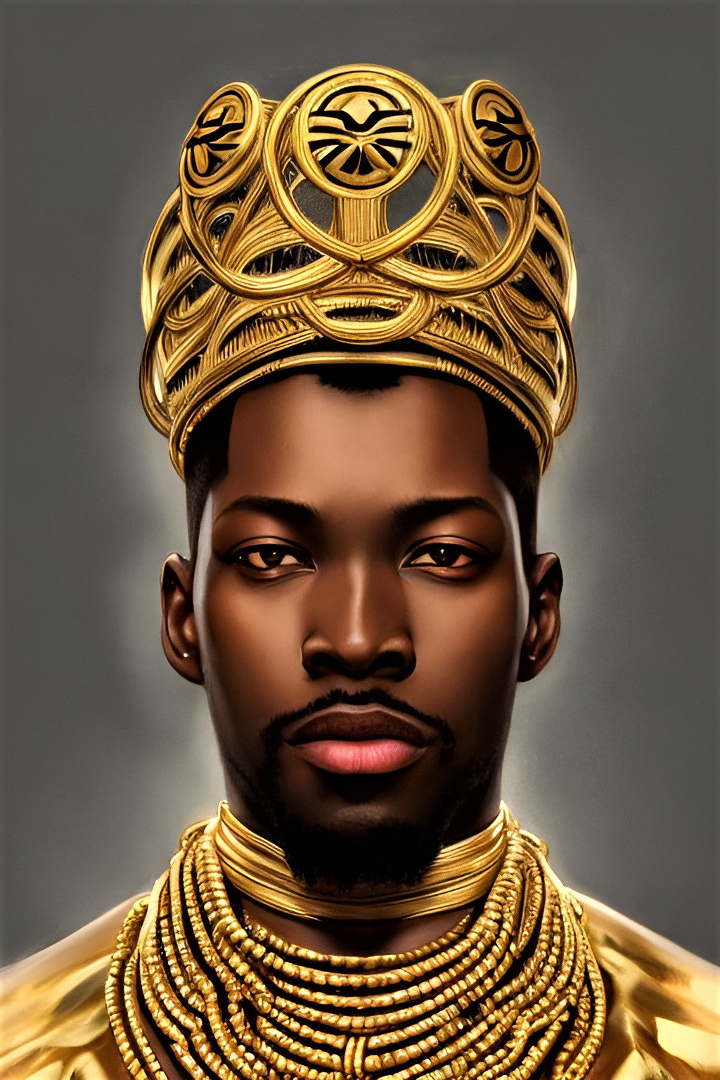 KING OOFAMEY, African Portrait Canvas Wall Art.