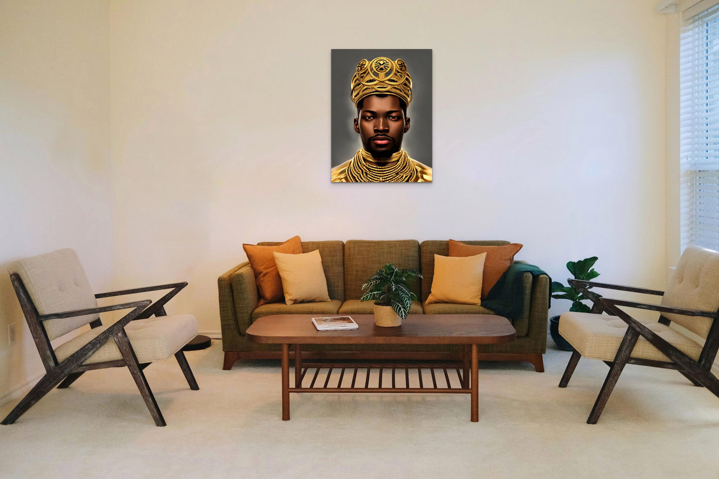 KING OOFAMEY, African Portrait Canvas Wall Art.