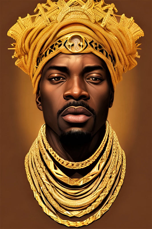 KING LANDANDOE, African Portrait Canvas Wall Art.
