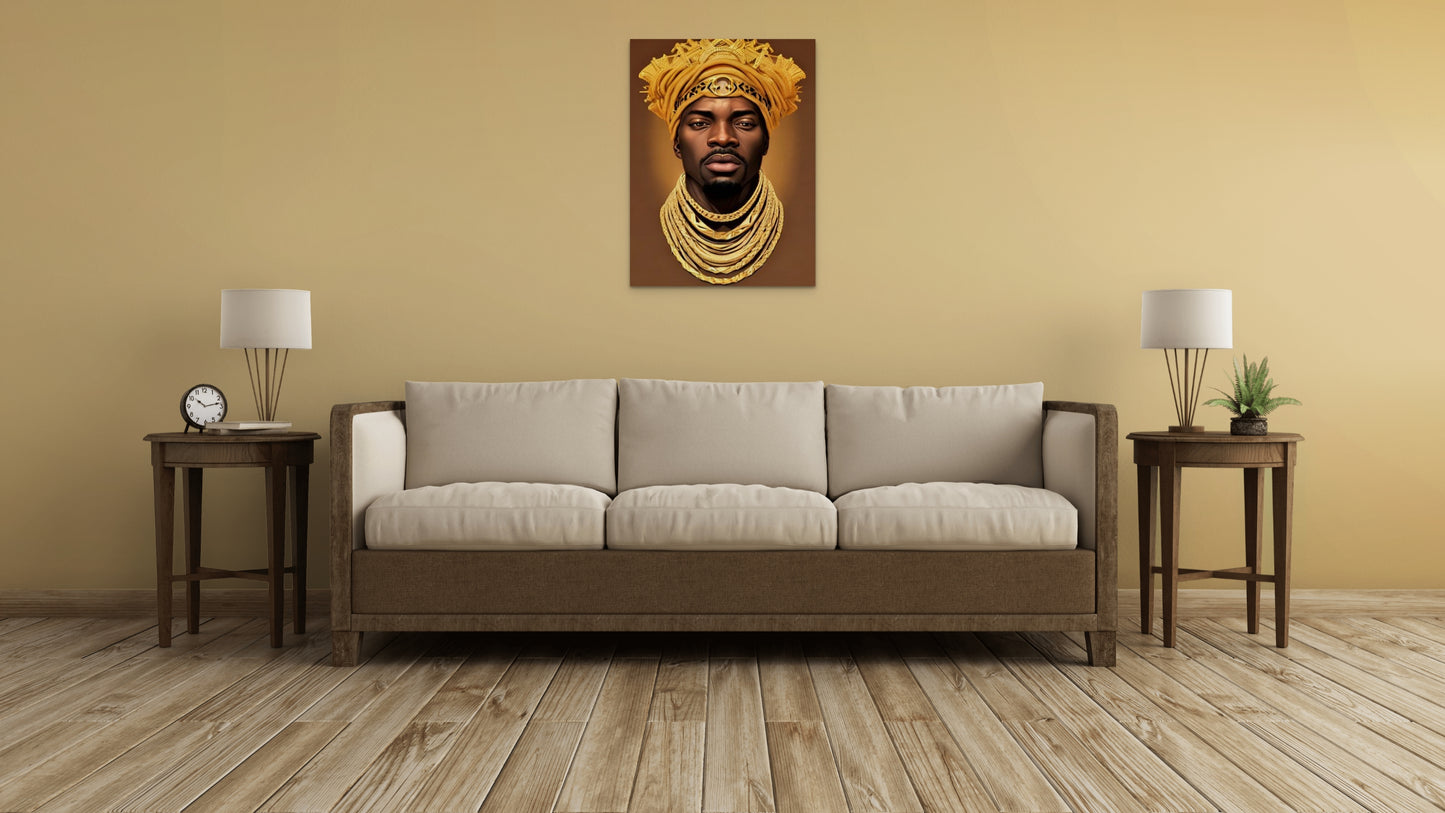 KING LANDANDOE, African Portrait Canvas Wall Art.