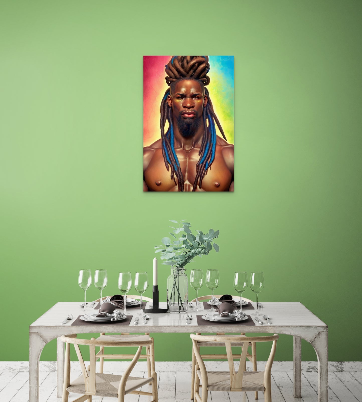 BRETHREN VERRON, African Portrait Canvas Wall Art.
