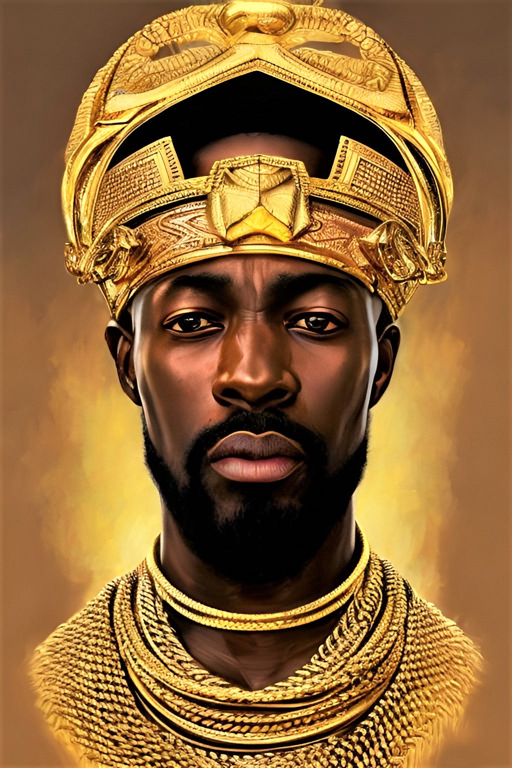 KING EEFUMAE, African Portrait Canvas Wall Art.