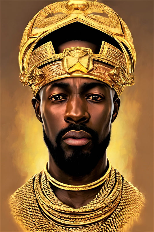 KING EEFUMAE, African Portrait Canvas Wall Art.