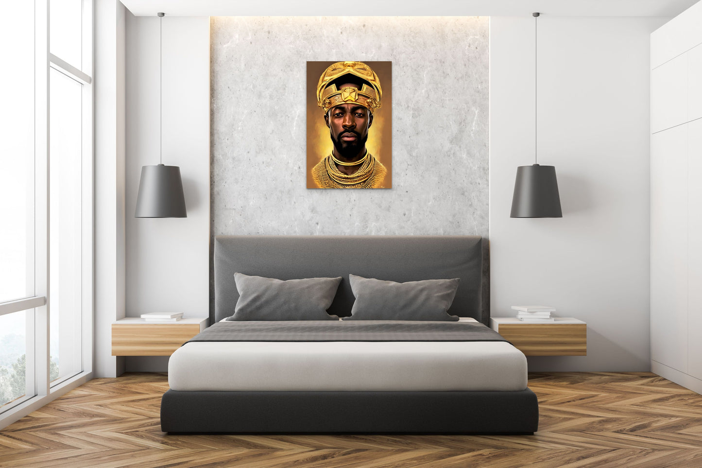 KING EEFUMAE, African Portrait Canvas Wall Art.
