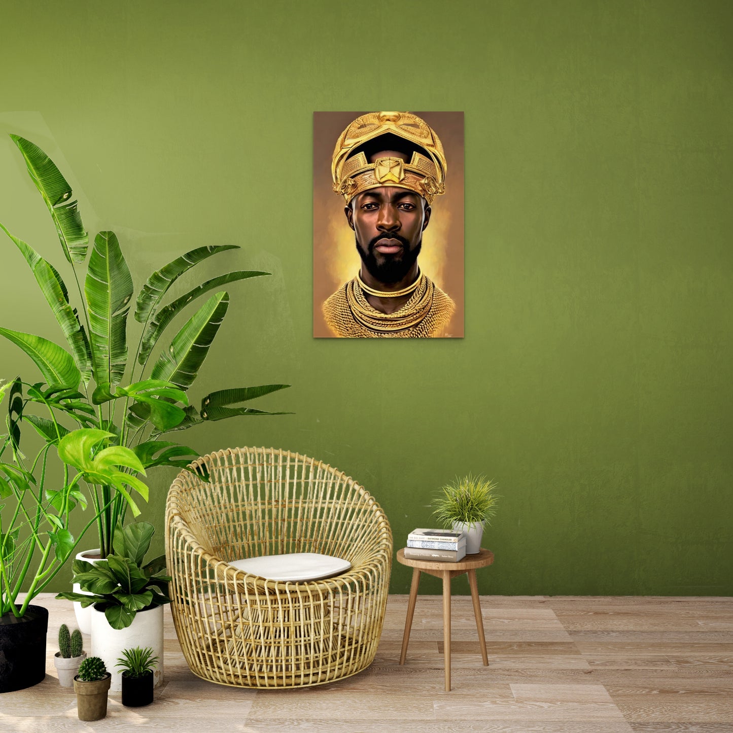 KING EEFUMAE, African Portrait Canvas Wall Art.