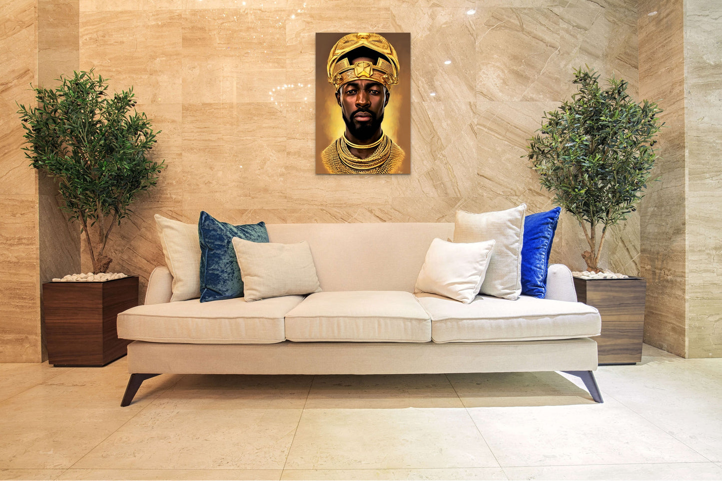 KING EEFUMAE, African Portrait Canvas Wall Art.