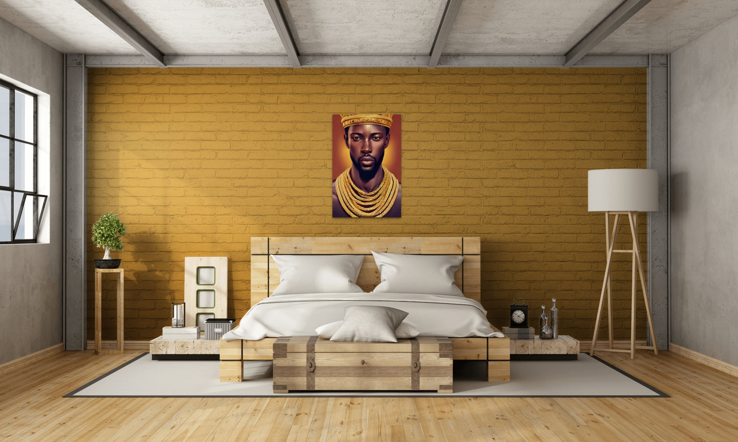 KING GOBOONDEM, African Portrait Canvas Wall Art.