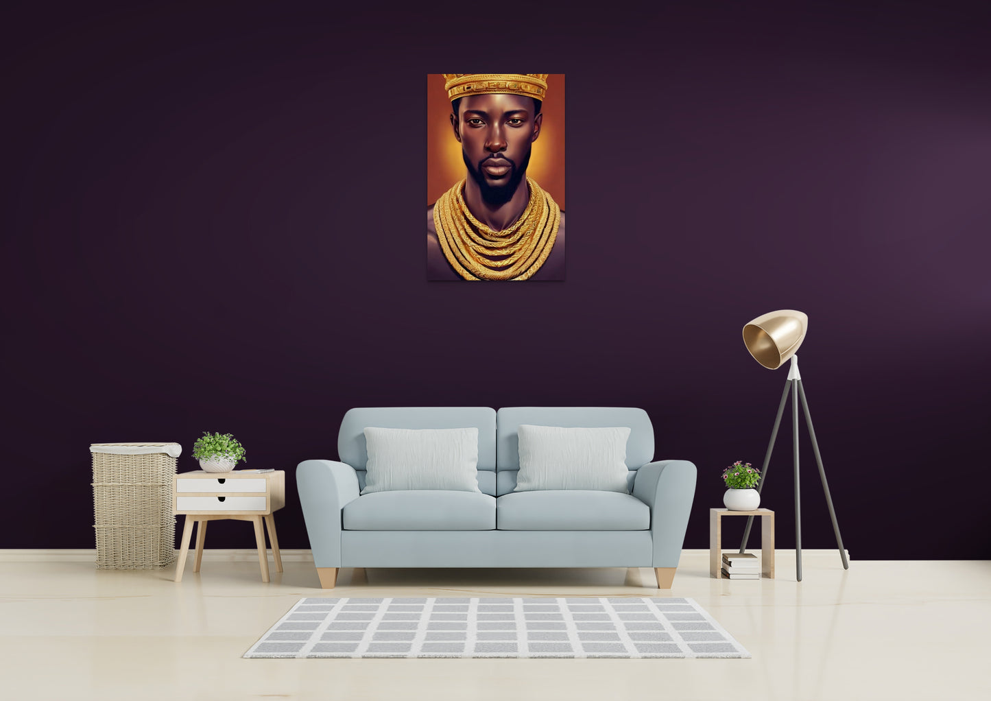 KING GOBOONDEM, African Portrait Canvas Wall Art.