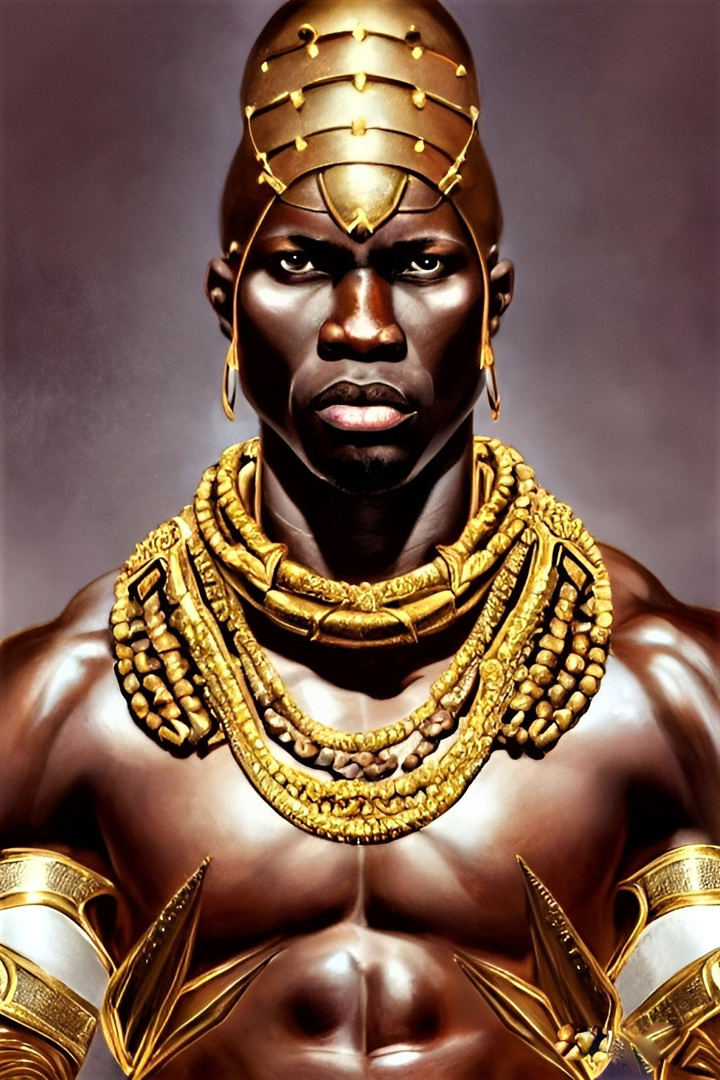 KING GREWDOVO, African Portrait Canvas Wall Art.
