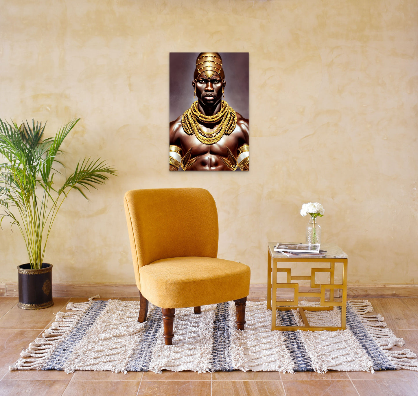 KING GREWDOVO, African Portrait Canvas Wall Art.
