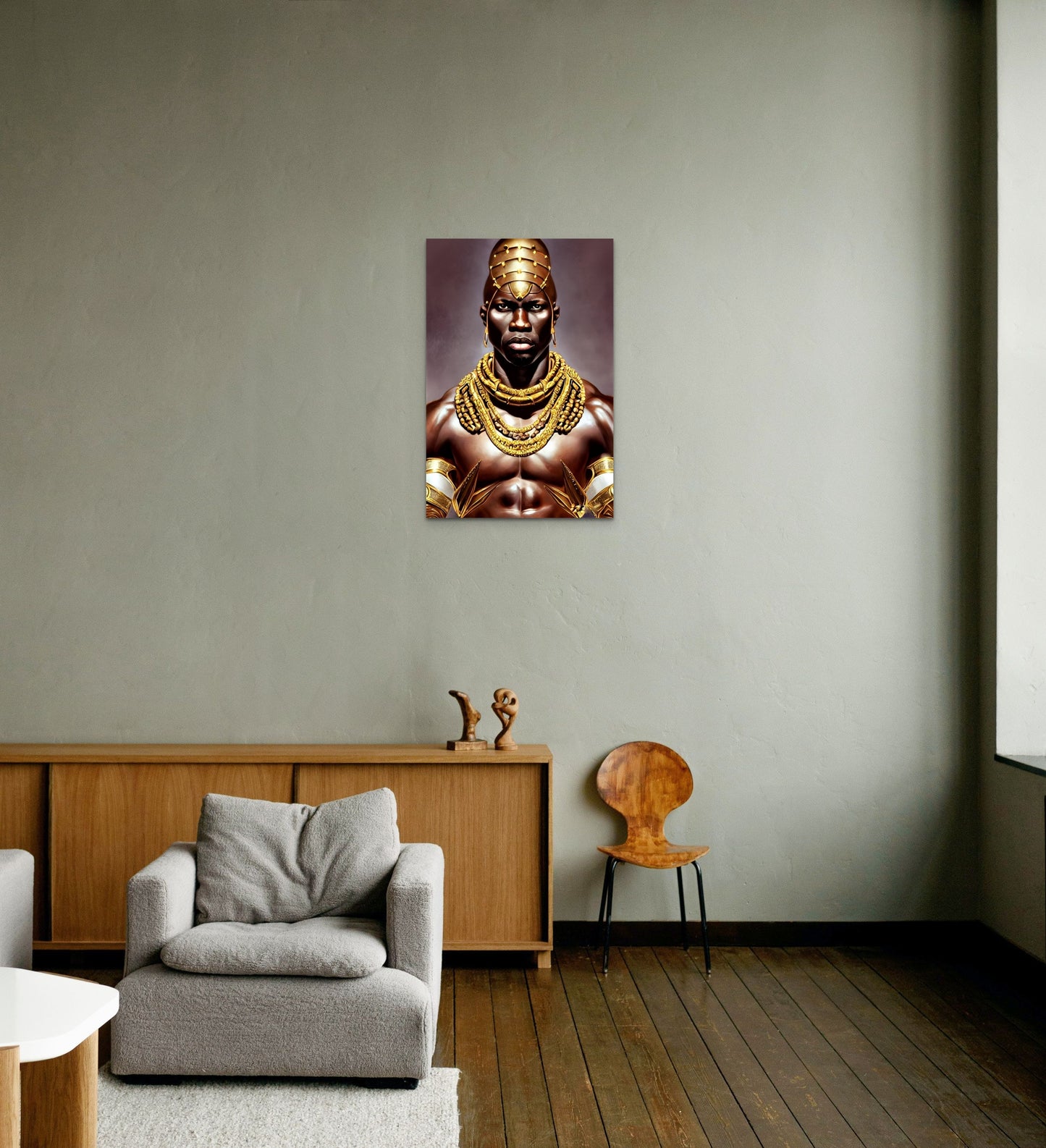 KING GREWDOVO, African Portrait Canvas Wall Art.