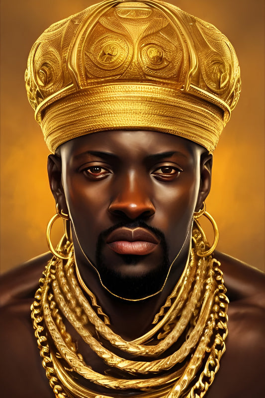 KING HOODAMI, African Portrait Canvas Wall Art.