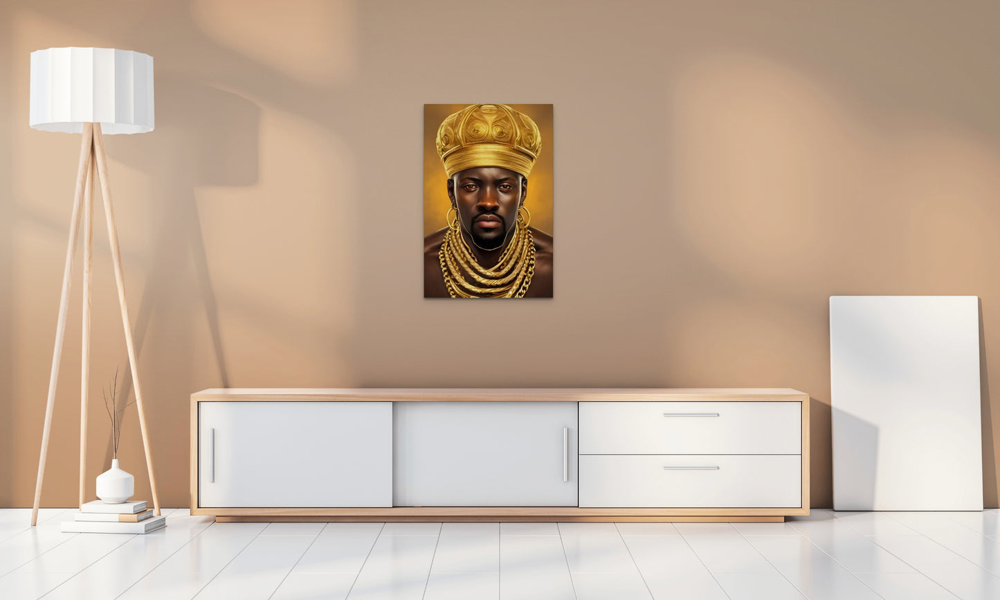 KING HOODAMI, African Portrait Canvas Wall Art.