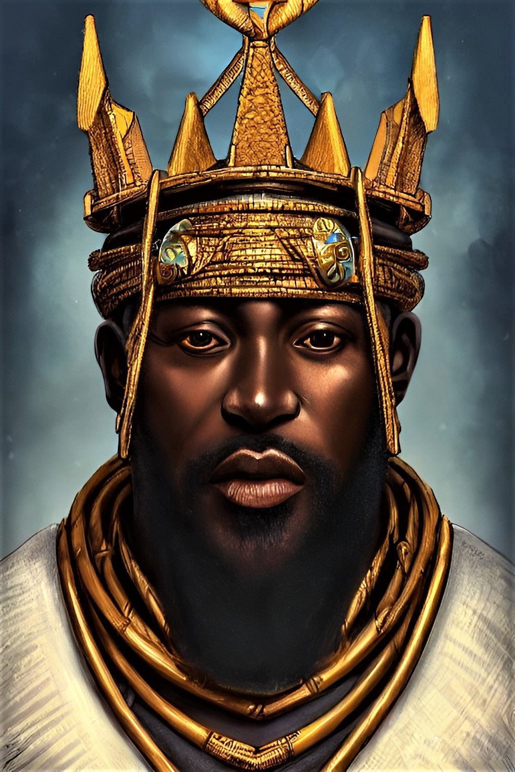 KING NAHEEM, African Portrait Canvas Wall Art.