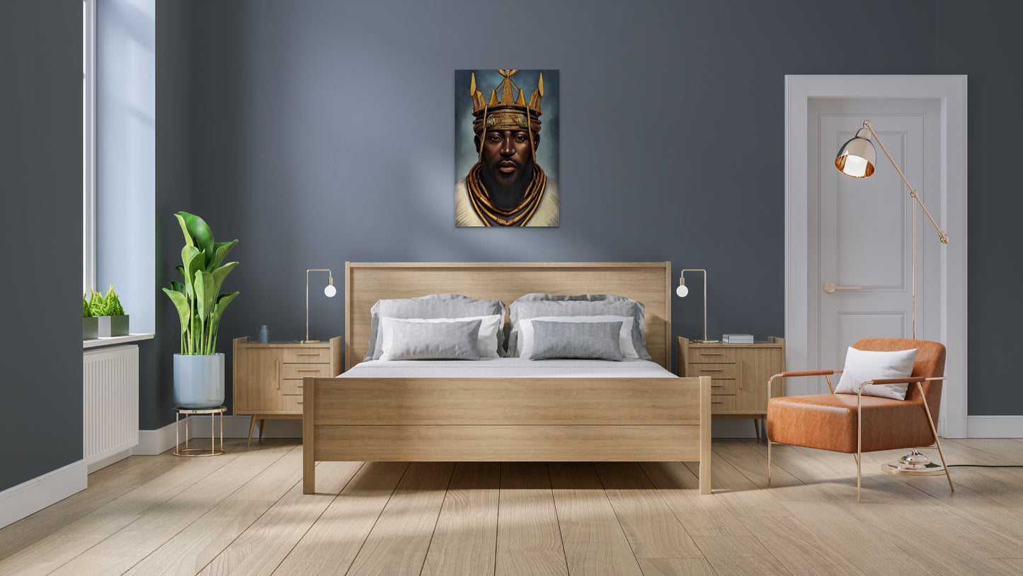 KING NAHEEM, African Portrait Canvas Wall Art.