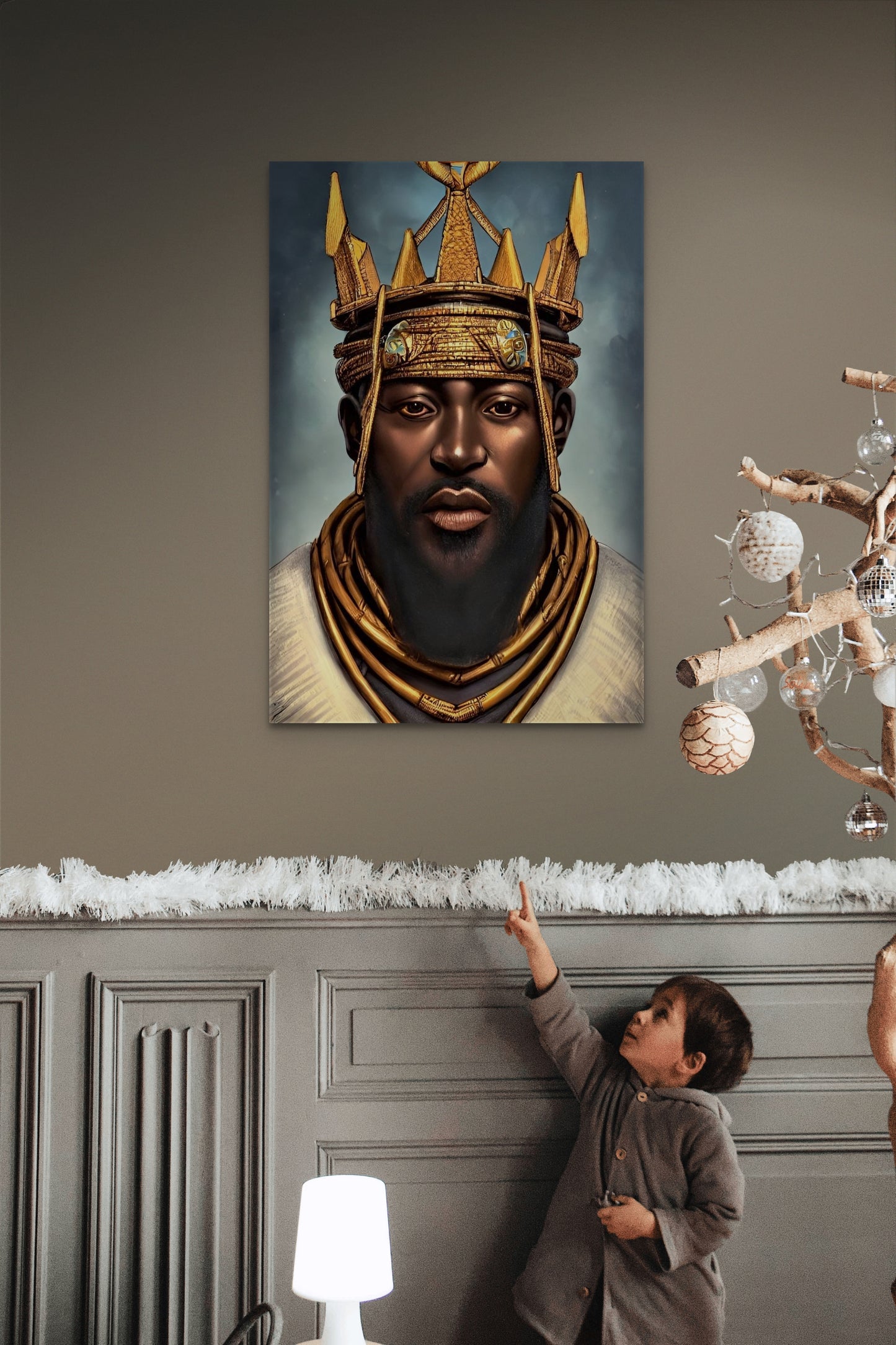 KING NAHEEM, African Portrait Canvas Wall Art.