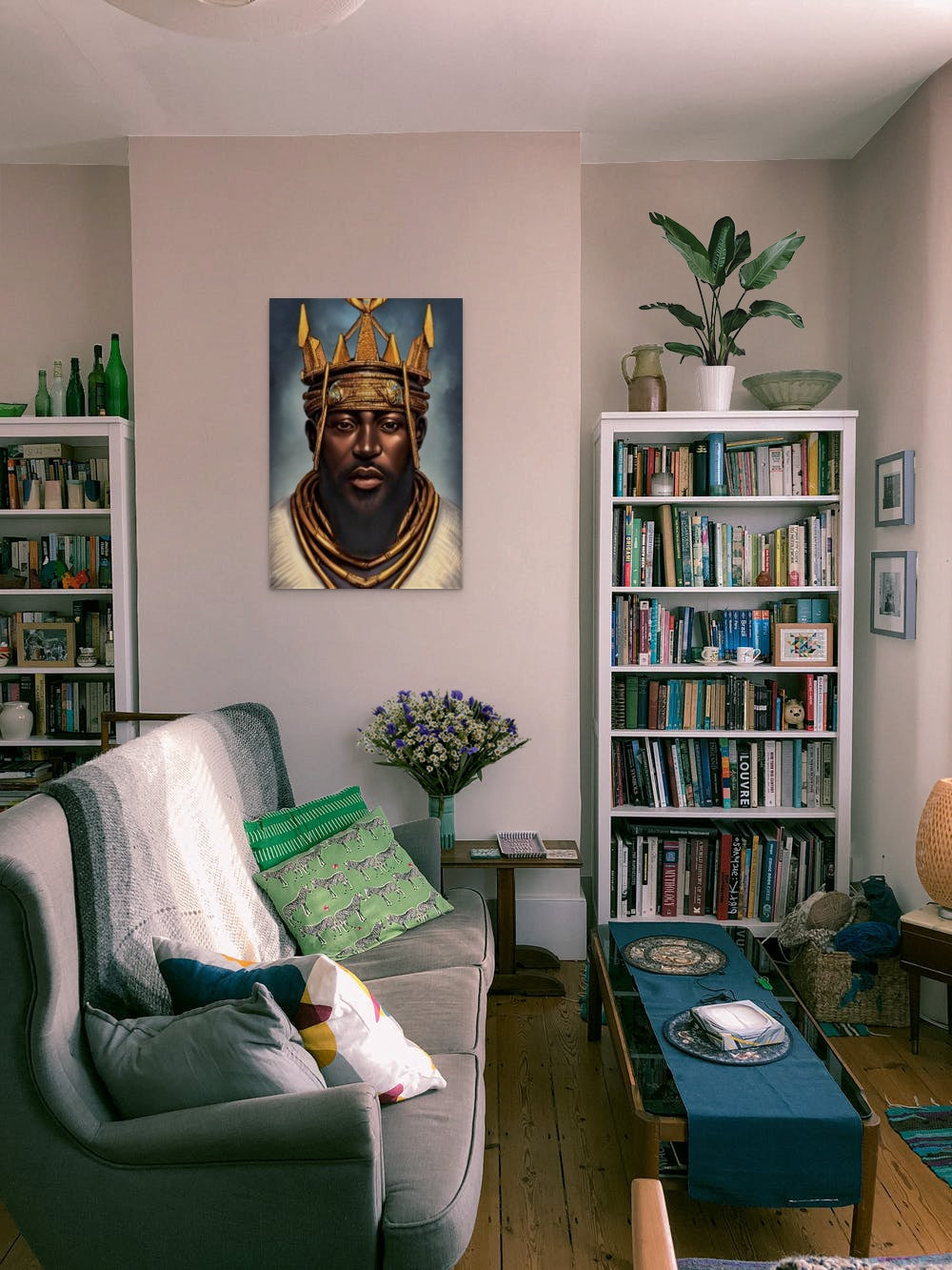 KING NAHEEM, African Portrait Canvas Wall Art.