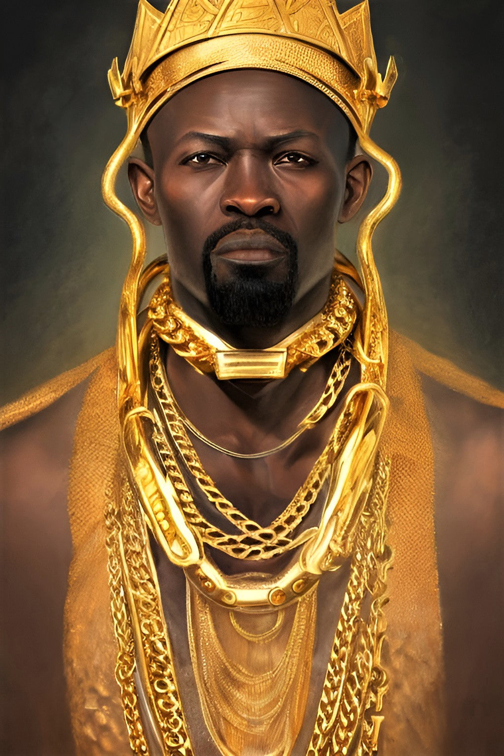 KING PADEMI, African Portrait Canvas Wall Art.