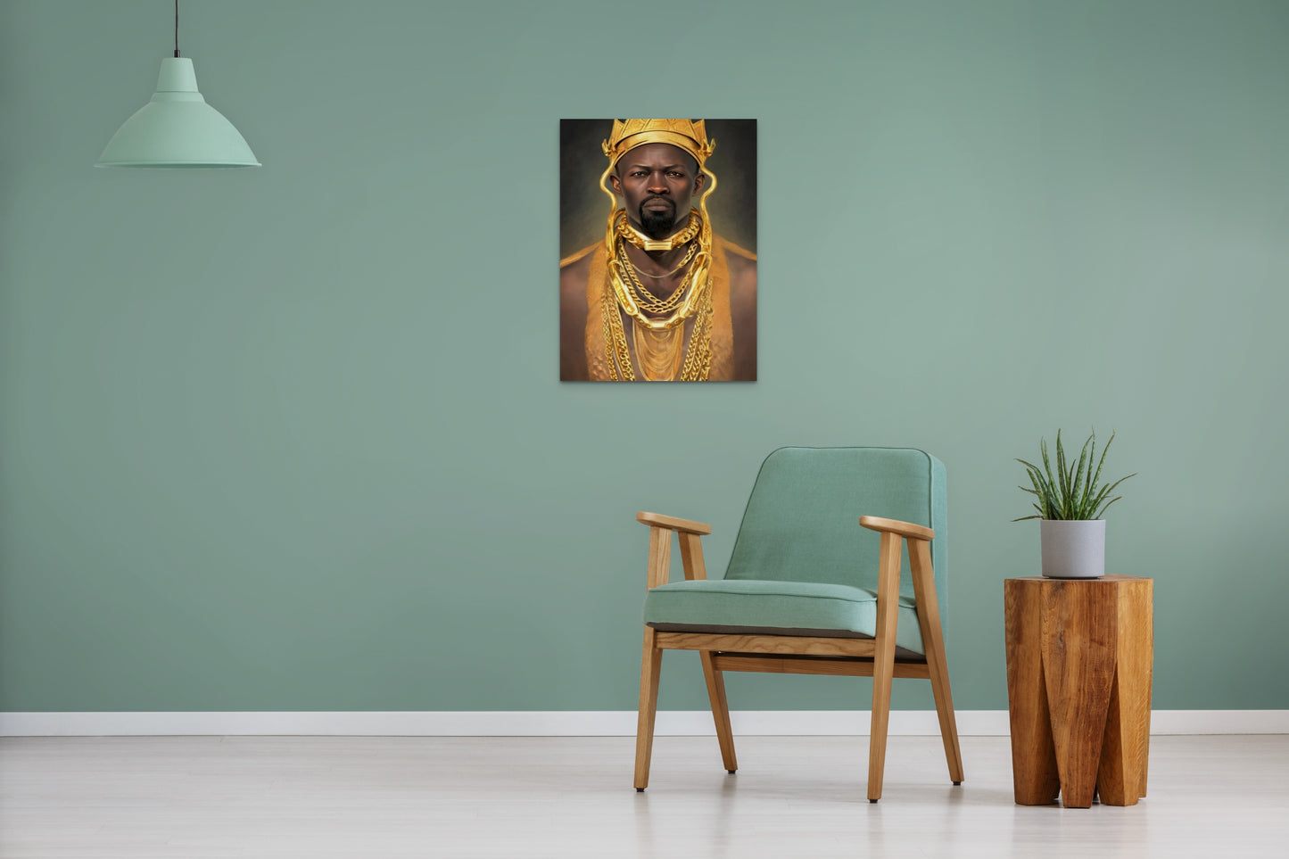 KING PADEMI, African Portrait Canvas Wall Art.