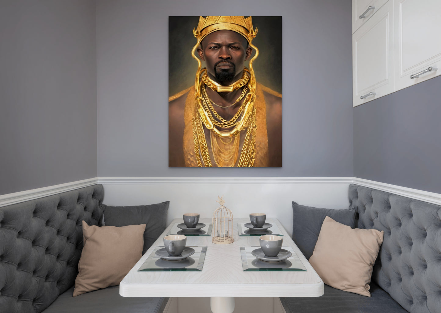 KING PADEMI, African Portrait Canvas Wall Art.