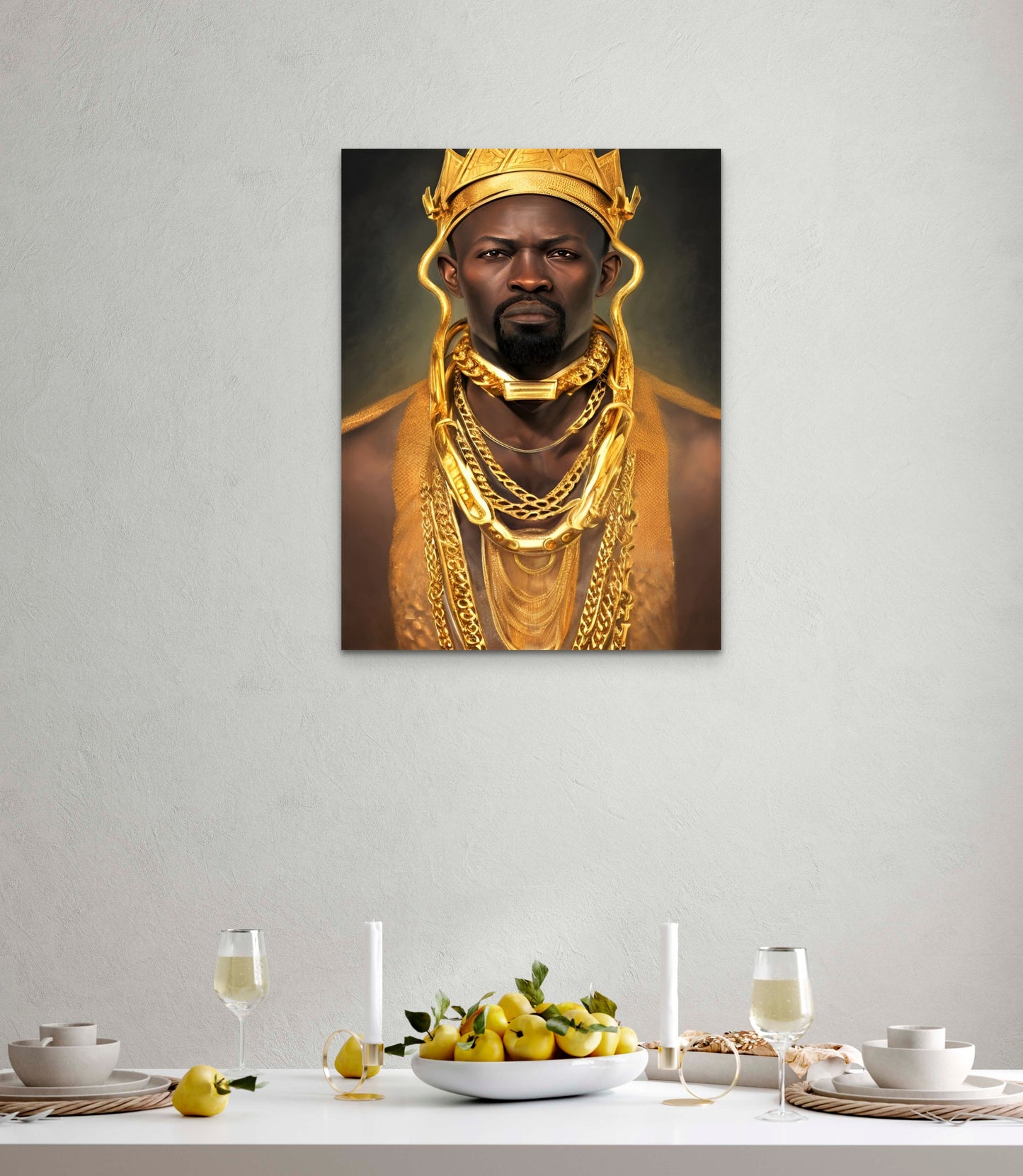 KING PADEMI, African Portrait Canvas Wall Art.