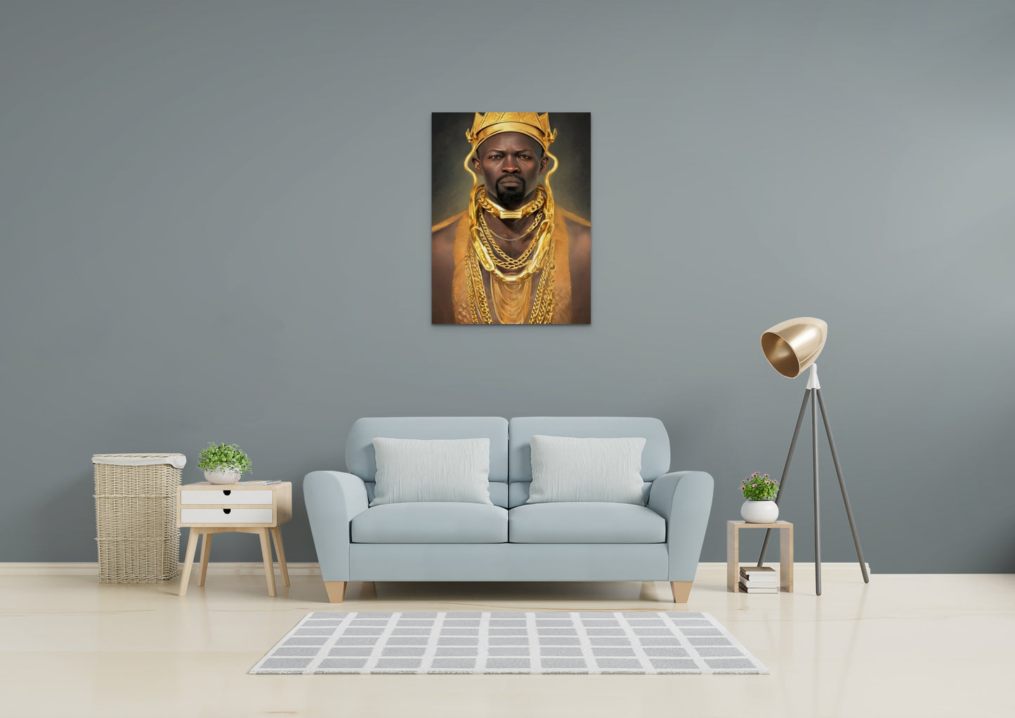 KING PADEMI, African Portrait Canvas Wall Art.