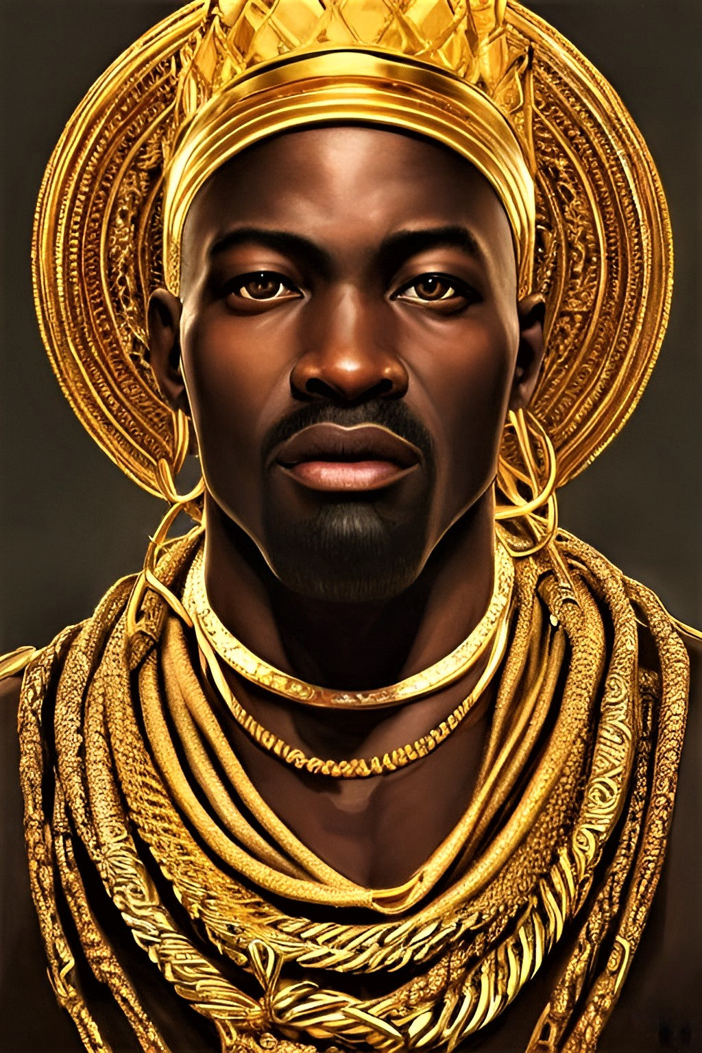 KING POODOBO, African Portrait Canvas Wall Art.